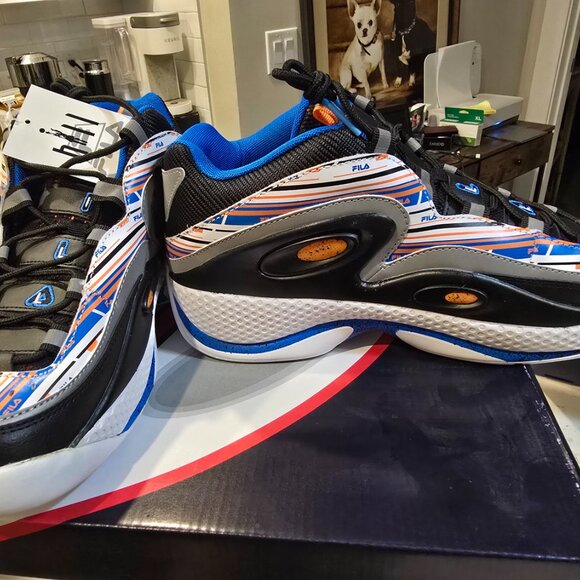 FILA - Men's Grant Hill 3 Shoes (1BM01289 132) Basketball White/Blue Size 10 NEW - Picture 3 of 10